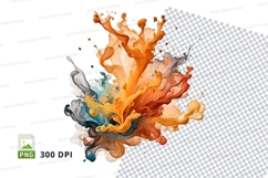 Colorful paint splash clipart png Product Image 1