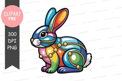 Colorful rabbit clipart png Product Image 1