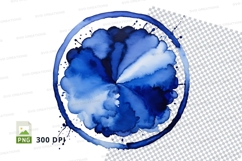 Blue floral pattern on white background clipart png Product Image 1