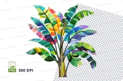 Colorful tropical plant clipart png Product Image 1