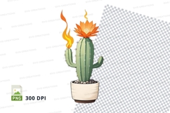 Flowering cactus in pot clipart png Product Image 1