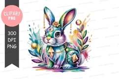 Colorful easter bunny clipart png Product Image 1