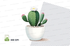 Cactus in white pot clipart png Product Image 1