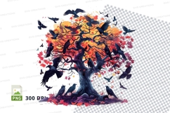 Crows in a tree clipart png Product Image 1
