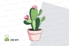 Cactus in pink pot clipart png Product Image 1