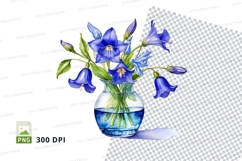 Bluebell flower bouquet in vase clipart png Product Image 1