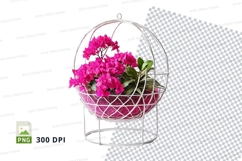 Hanging planter with pink flowers mockup Product Image 1