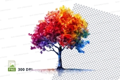 Rainbow tree clipart png Product Image 1