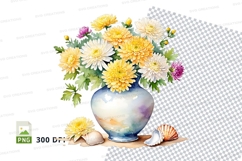 Flower bouquet in vase clipart png Product Image 1