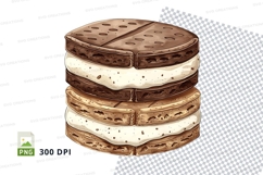 Clipart png of stacked chocolate ice cream sandwiches Product Image 1