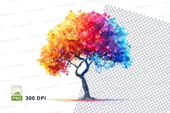 Abstract colorful tree clipart png Product Image 1