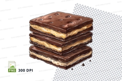 Stack of chocolate covered cookies clipart png Product Image 1