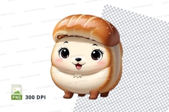 Cartoon animal character with bread hat clipart png Product Image 1
