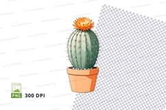 Clipart png of a cactus in a terracotta pot Product Image 1