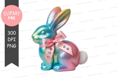Colorful easter bunny clipart png Product Image 1