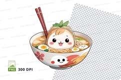Cute cartoon ramen bowl clipart Product Image 1