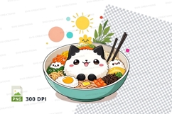 Panda-themed ramen bowl clipart Product Image 1