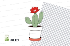 Cactus in white pot clipart png Product Image 1