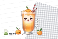 Cute orange drink clipart png Product Image 1