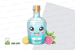 Cartoon gin bottle clipart png Product Image 1