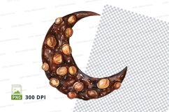 Chocolate hazelnut moon clipart png Product Image 1