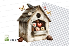 Birdhouse clipart png with birds and butterflies Product Image 1