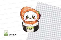Cute sushi character clipart png Product Image 1