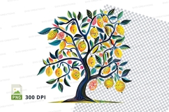 Lemon tree illustration clipart png Product Image 1