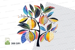 Colorful lemon tree clipart png Product Image 1