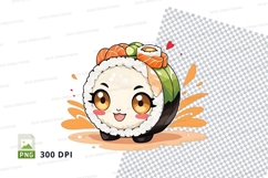 Cartoon sushi roll clipart png Product Image 1