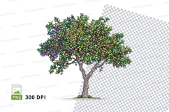 Clipart png of a colorful fruit tree Product Image 1