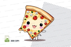 Cartoon pizza slice clipart png Product Image 1