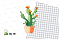 Cactus in pot clipart png Product Image 1