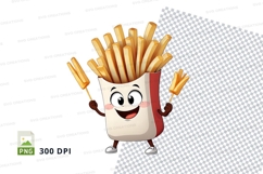 Cartoon french fry container mockup Product Image 1