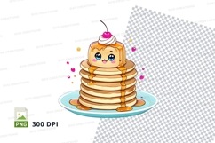 Cartoon stack of pancakes clipart png Product Image 1