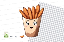 Cartoon fries in a bucket mockup Product Image 1