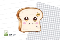 Cute cartoon toast clipart png Product Image 1