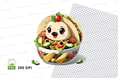 Cartoon dog face salad bowl mockup Product Image 1