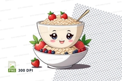 Cute cartoon cereal bowl clipart png Product Image 1
