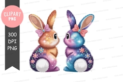 Colorful easter bunnies clipart png Product Image 1