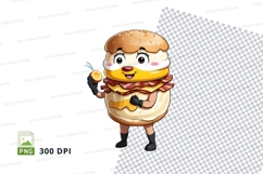 Cartoon hamburger character clipart png Product Image 1