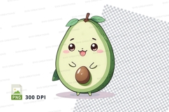Cartoon avocado clipart png Product Image 1