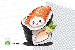 Cute sushi roll clipart png Product Image 1