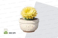Yellow flower in white ceramic pot clipart png Product Image 1