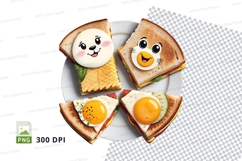 Sandwich and egg character design mockup Product Image 1