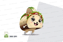 Cartoon taco character clipart png Product Image 1
