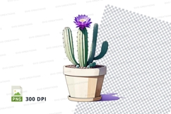 Cactus in pot clipart png Product Image 1