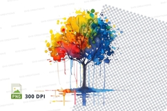 Colorful tree clipart png Product Image 1