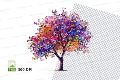 Colorful tree clipart png Product Image 1