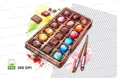 Chocolate box mockup with colorful candies Product Image 1
